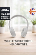 NEW Wireless Bluetooth Headphones, No Fear Headset,On-Ear 18hours Battery White